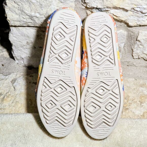 TOMS‎ Women's Floral Print Slip On Espadrille Flats Shoes Size 7 - Picture 6 of 8
